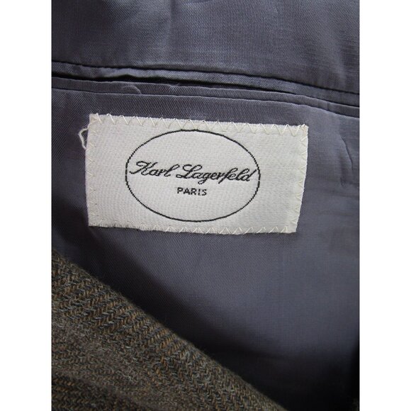 VINTAGE Karl Lagerfeld Sport Coat 42 Alpaca Silk Blazer Jacket USA - Picture 11 of 13